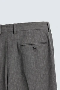 PINSTRIPE WOOL SUIT PANTS