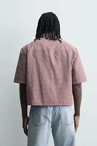 PLAID CROPPED FIT SHIRT