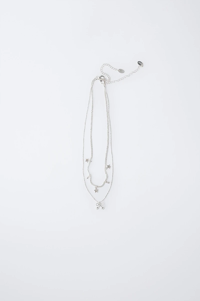 PACK OF TWO STAR AND CHERRY PENDANT NECKLACES