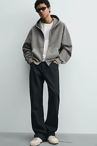 WASHED WAFFLE HOODIE SWEATSHIRT