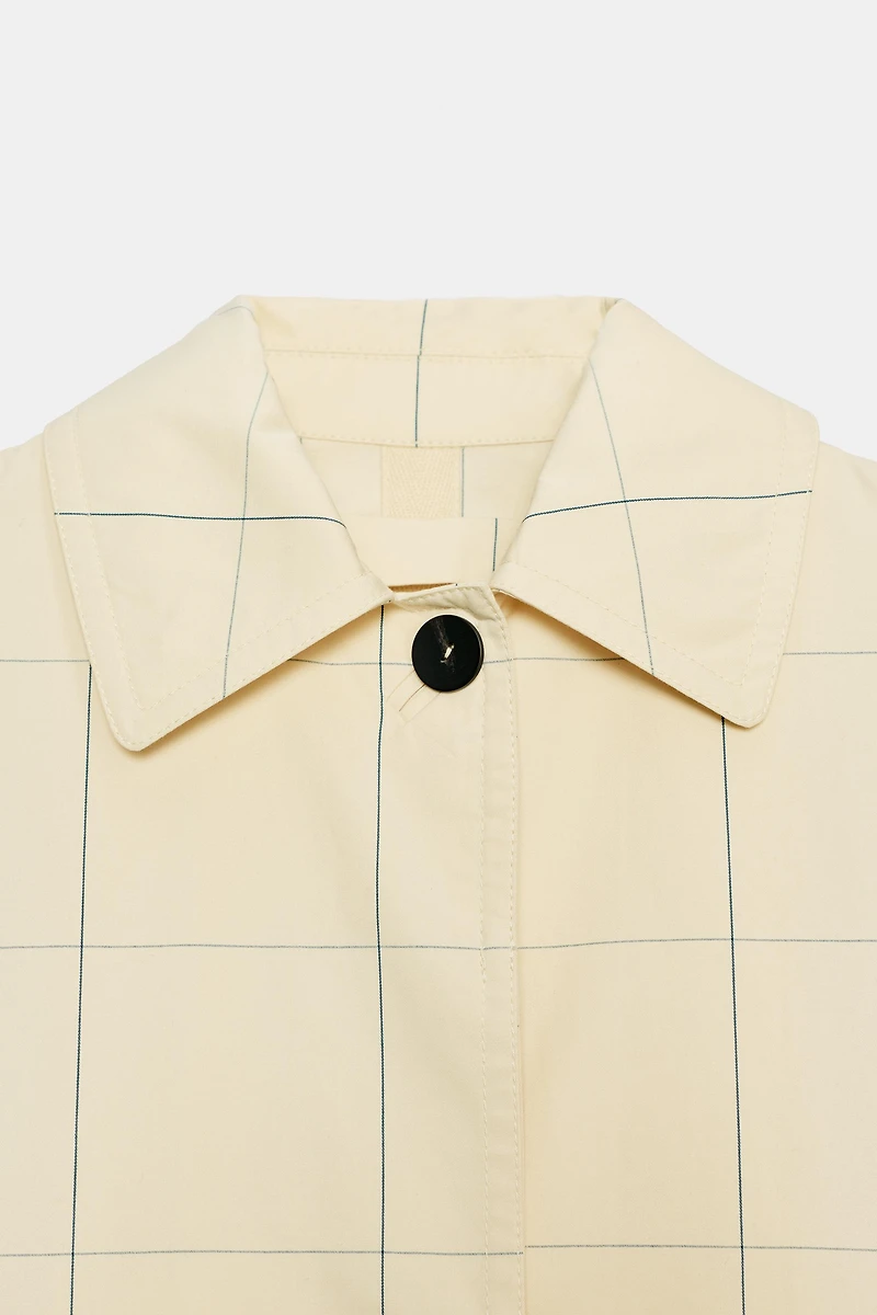 ZW COLLECTION PLAID TRENCH COAT