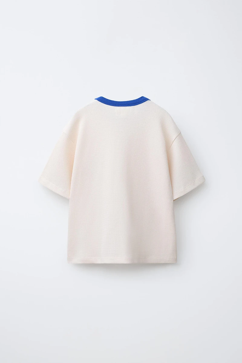T-SHIRT WAFFLE CONTRASTE