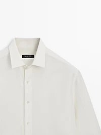 Regular fit linen blend shirt