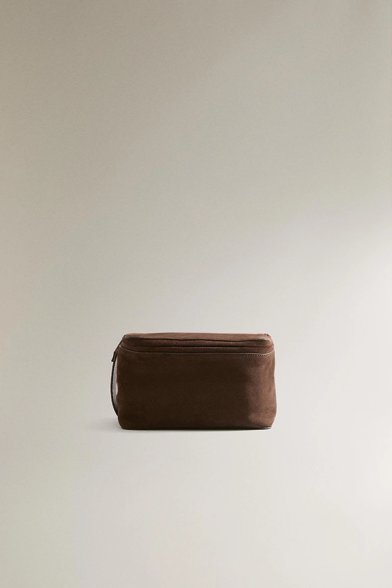 SPLIT SUEDE MAKEUP BAG