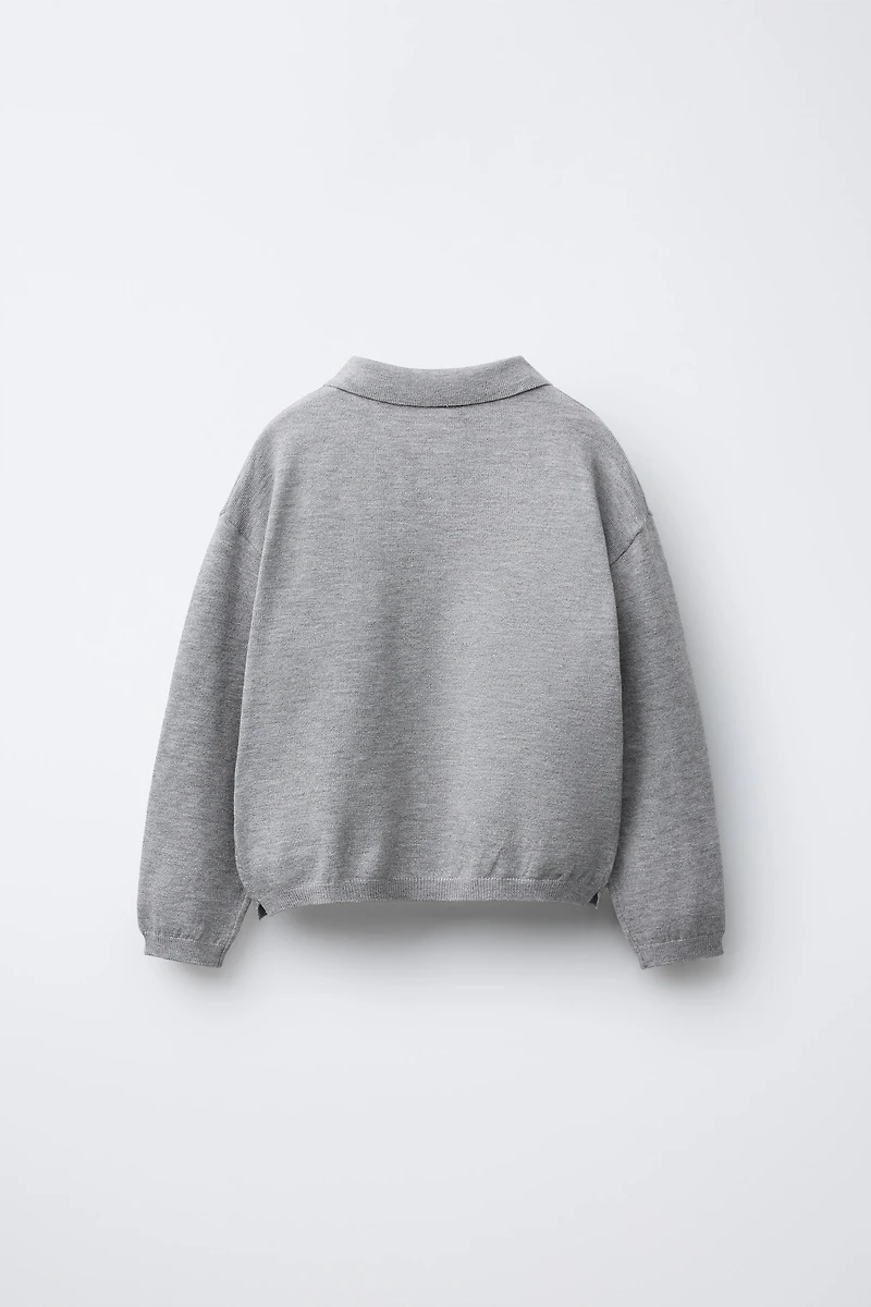 KNIT POLO SWEATER