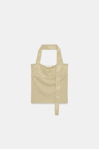 EMBROIDERED HALTER TOP