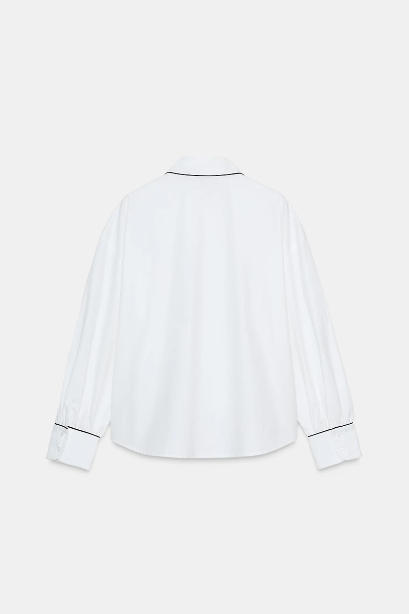 CONTRAST TRIM POPLIN SHIRT