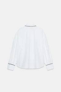CONTRAST TRIM POPLIN SHIRT