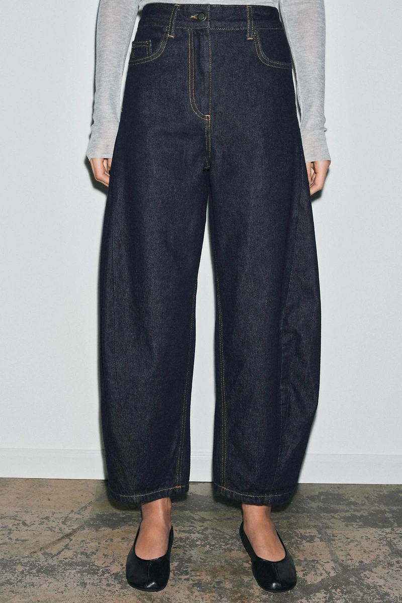 ZW COLLECTION MID-RISE ANKLE BALLOON JEANS