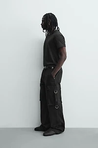 RELAXED FIT CARGO PANTS WITH STRAPS