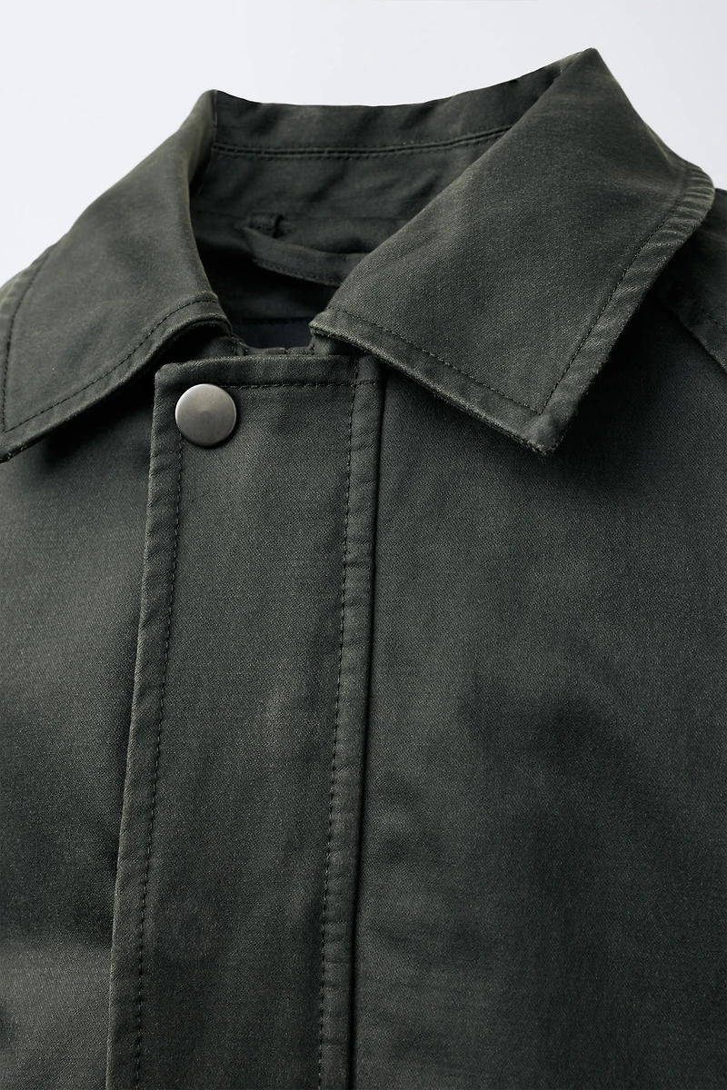 WAXED JACKET WITH LABEL