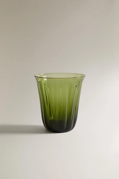 CHRISTMAS GLASS TUMBLER WITH A RAISED DESIGN