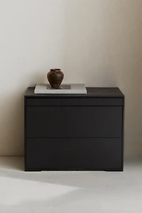 WOOD AND METAL BEDSIDE TABLE