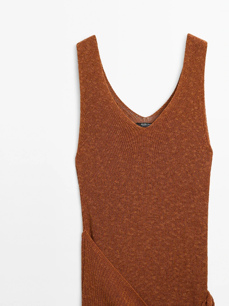 Long knit crossover dress