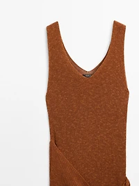 Long knit crossover dress