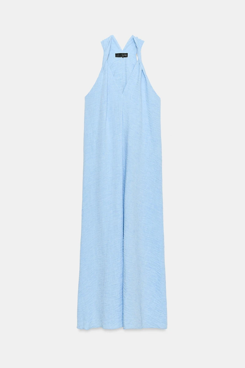 TWISTED SHOULDER LONG DRESS