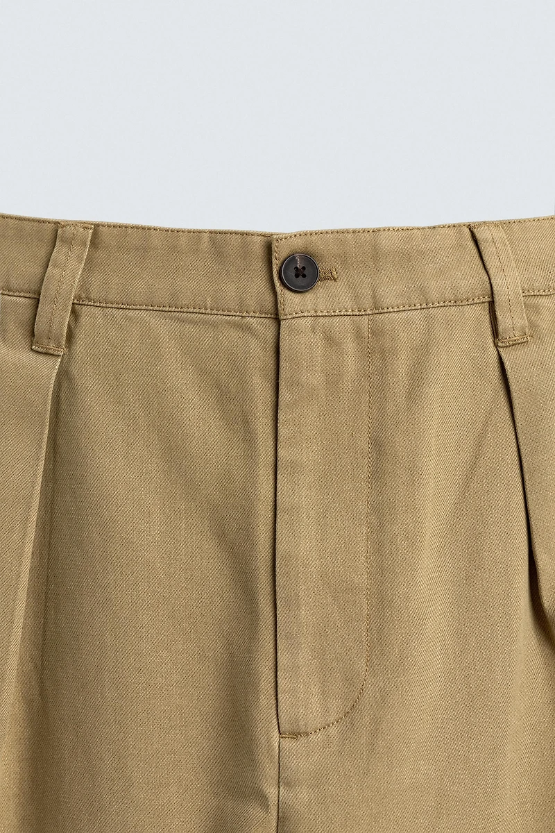 LYOCELL - COTTON PLEATED PANTS