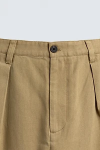 LYOCELL - COTTON PLEATED PANTS