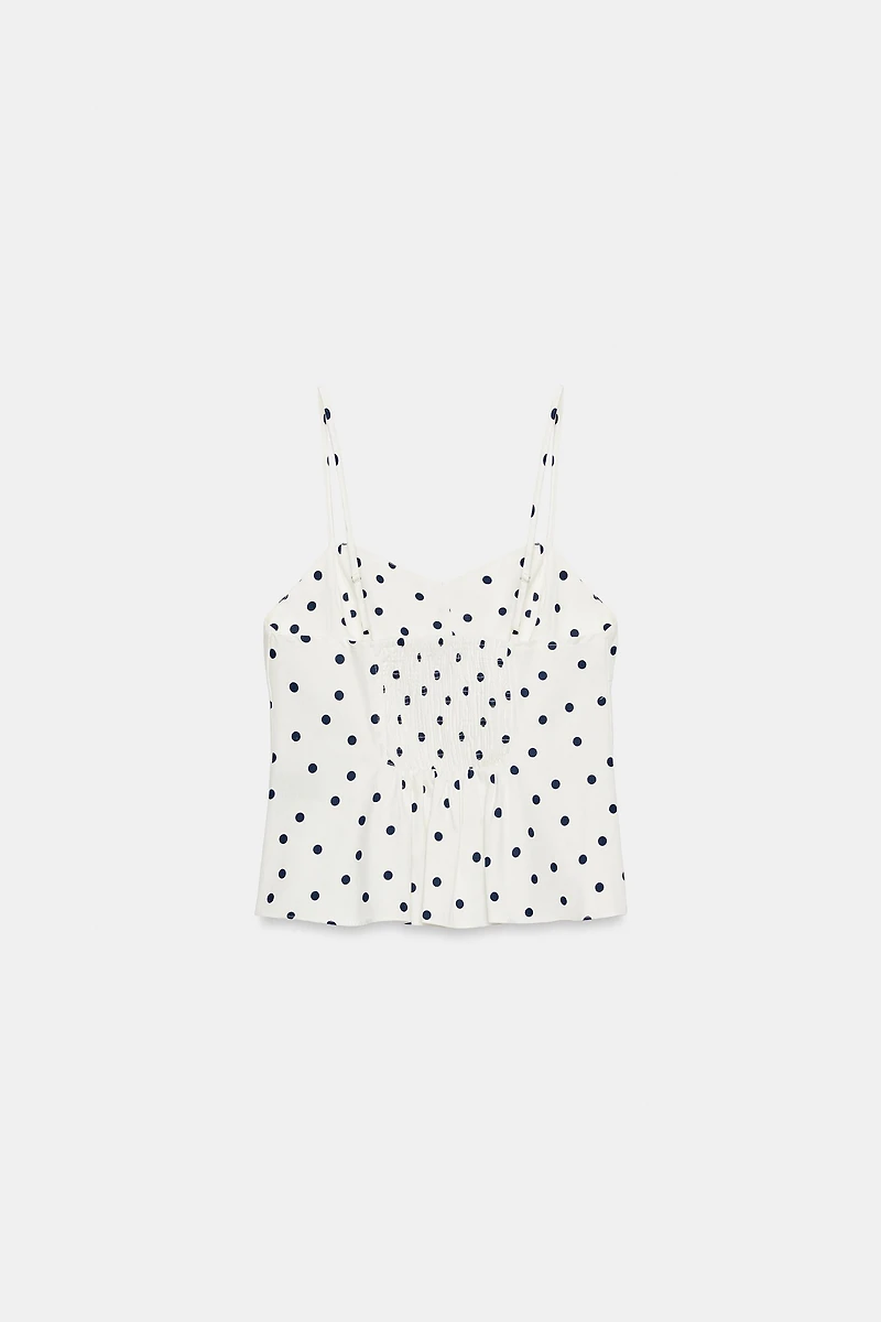 POLKA DOT PEPLUM TOP