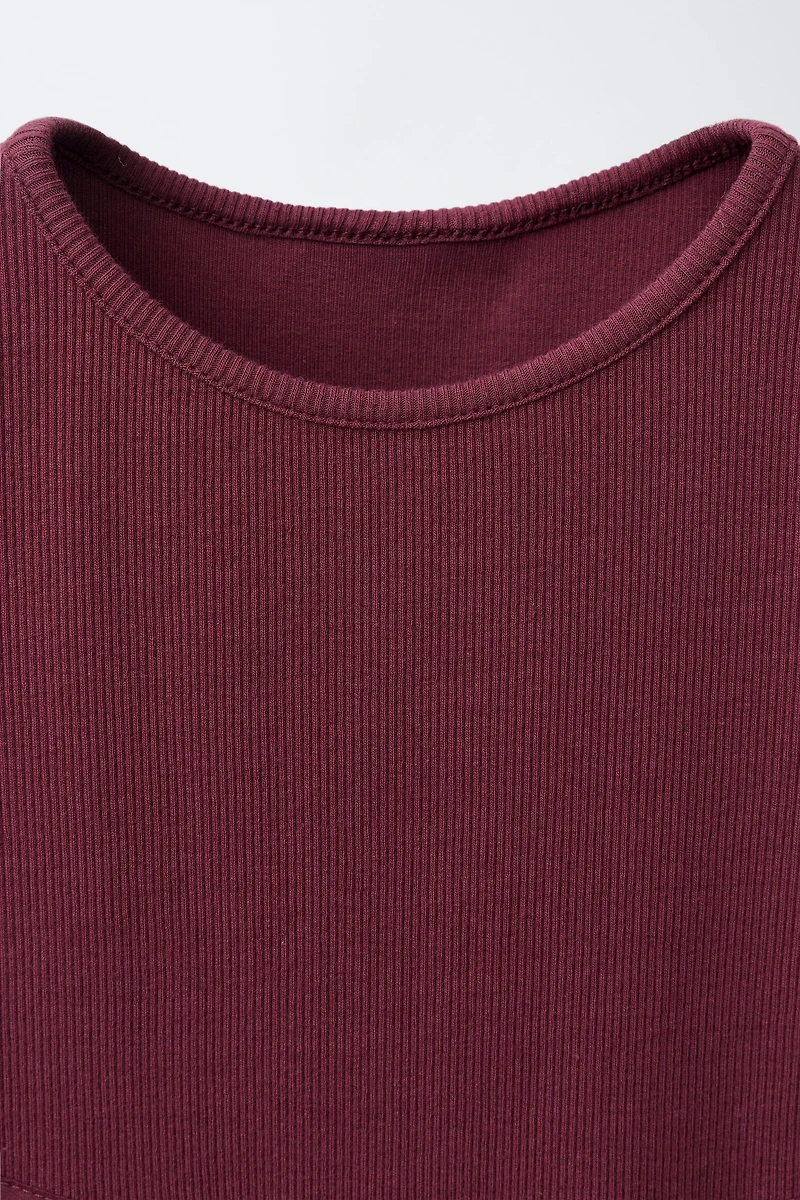 COMBINATION RIBBED DRESS WITH BOW