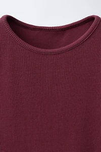 COMBINATION RIBBED DRESS WITH BOW