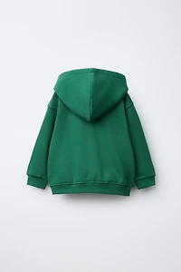 BASIC TEXT ZIP-UP SWEATSHIRT