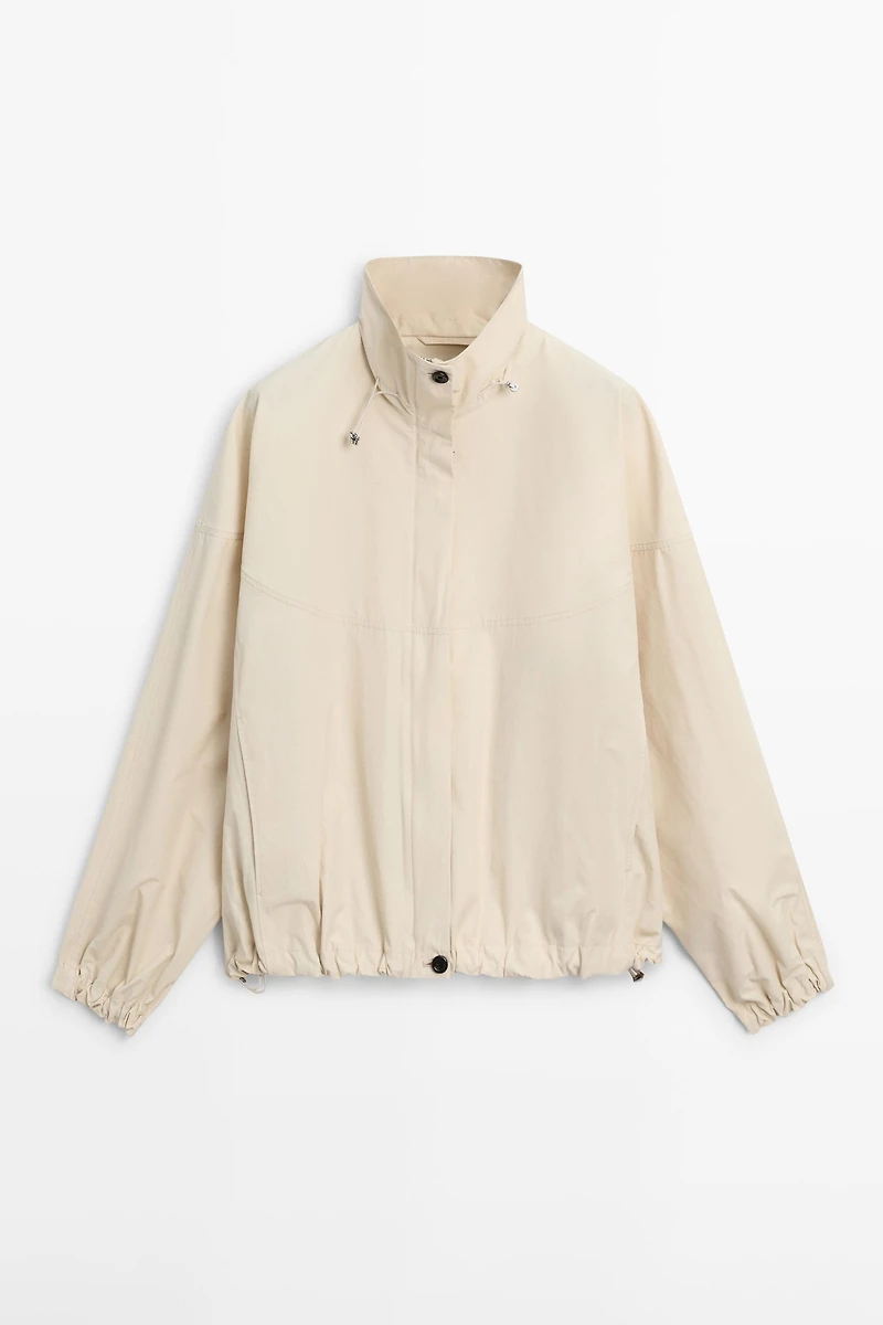 High neck bomber puff jacket