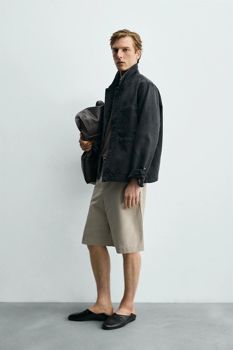 SHORT RELAXED FIT LIN-COTON