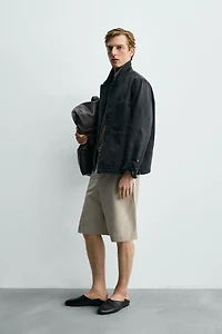 SHORT RELAXED FIT LIN-COTON