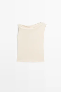 Top asymétrique à épaules tombantes