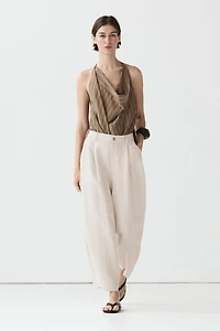 Flowing pants with elasticated waistband