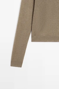 Silk and wool blend knit sweater