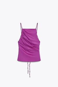 OPEN-BACK PLEATED TOP