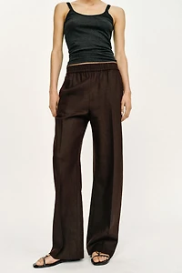 LINEN STRAIGHT LEG PANTS