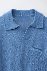 POLO EN MAILLE RUSTIQUE AVEC POCHE