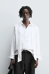 FLOWY TIE SHIRT