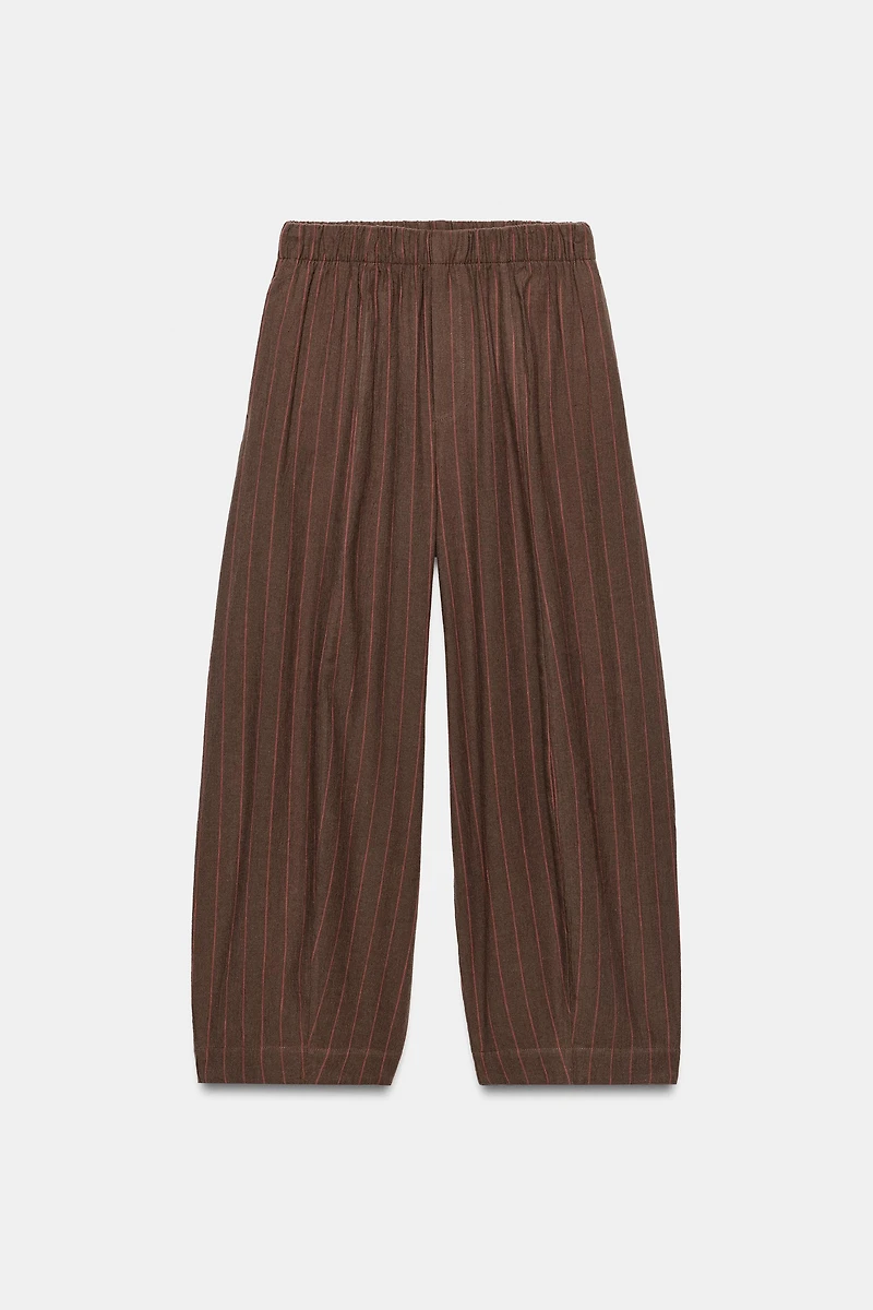 ZW COLLECTION STRIPED LINEN-BLEND TROUSERS