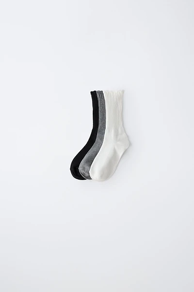 THREE-PACK OF TERRY CREW SOCKS