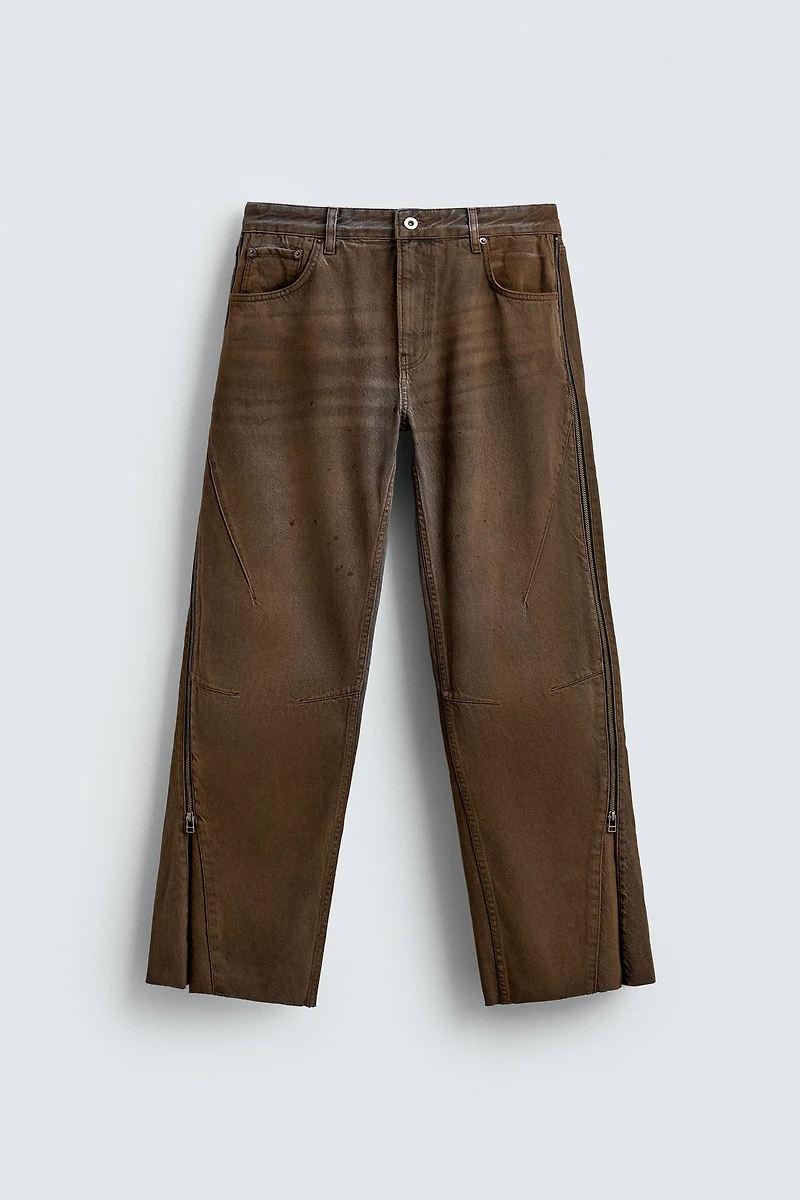 FLARE FIT ZIPPER JEANS