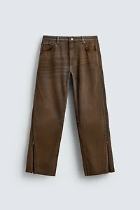 FLARE FIT ZIPPER JEANS