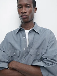 Regular fit chambray shirt with pocket details