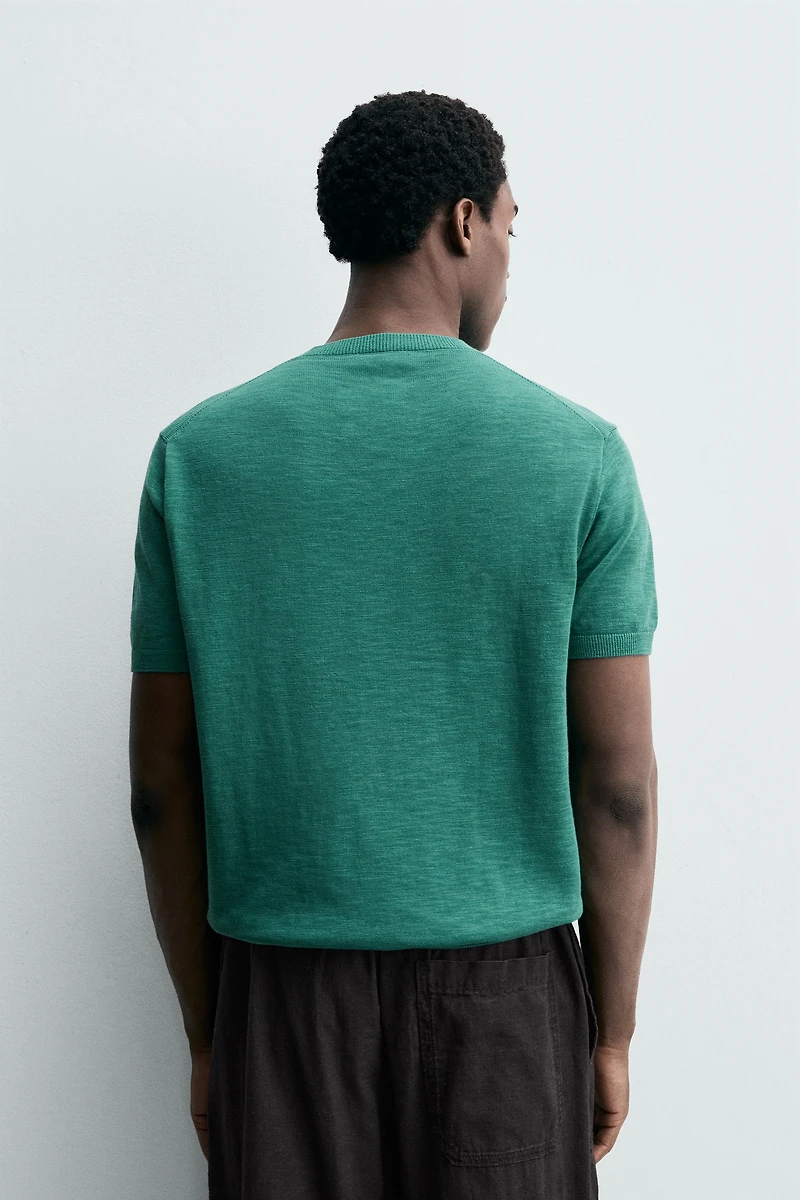 KNITTED REGULAR FIT T-SHIRT