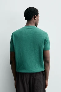 KNITTED REGULAR FIT T-SHIRT