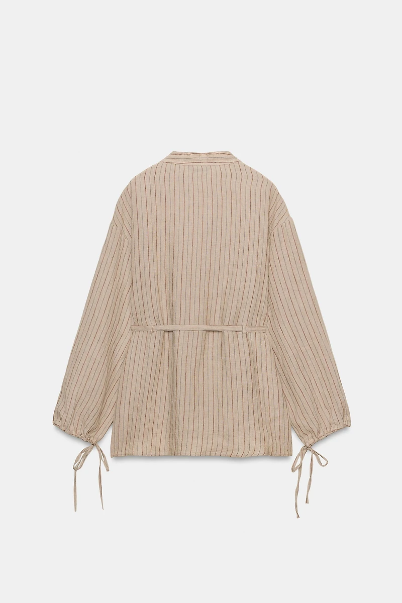100% LINEN STRIPED SHIRT ZW COLLECTION