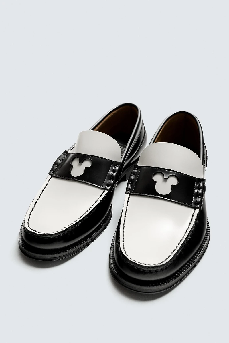 LEATHER PENNY LOAFERS HARRY LAMBERT FOR ZARA X DISNEY