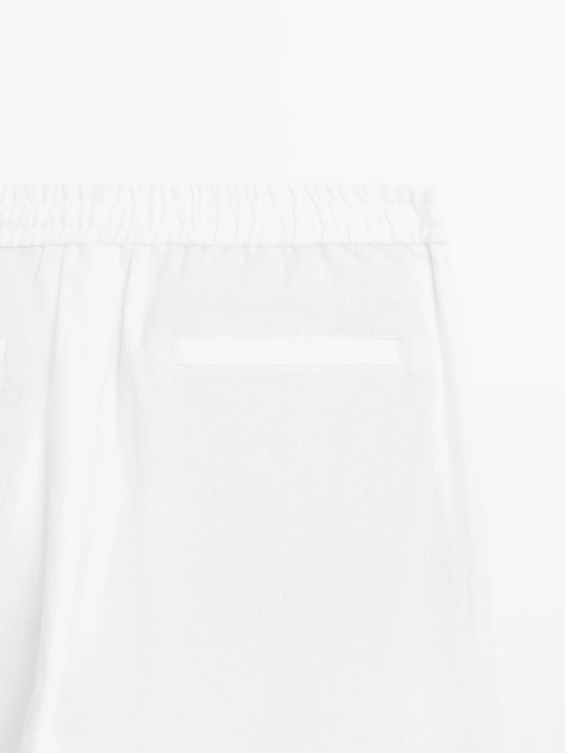 100% linen jogger fit trousers