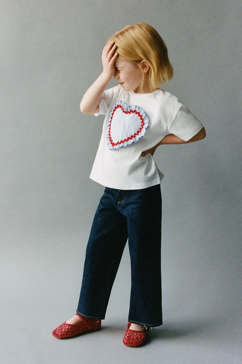 T-SHIRT CŒURS POPELINE