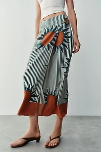 PRINTED MIDI SARONG SKIRT