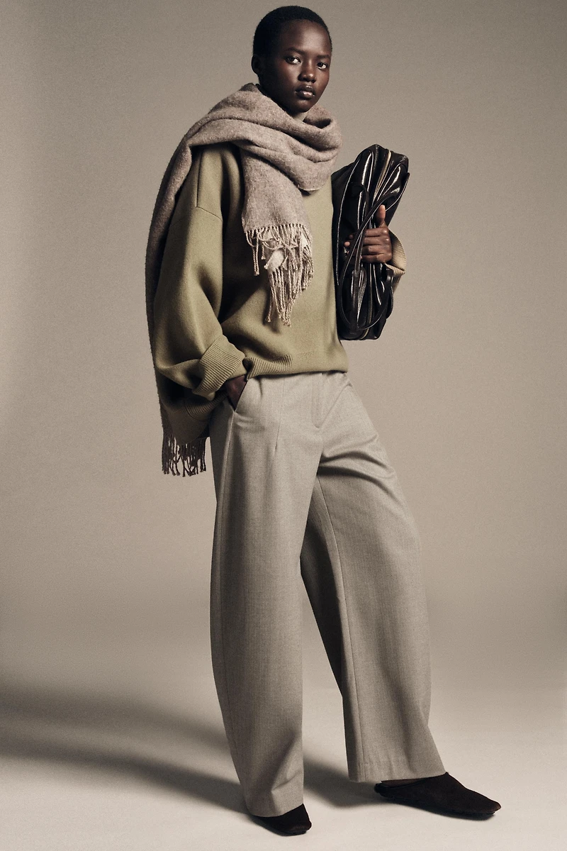 ZW COLLECTION HERRINGBONE BALLOON PANTS