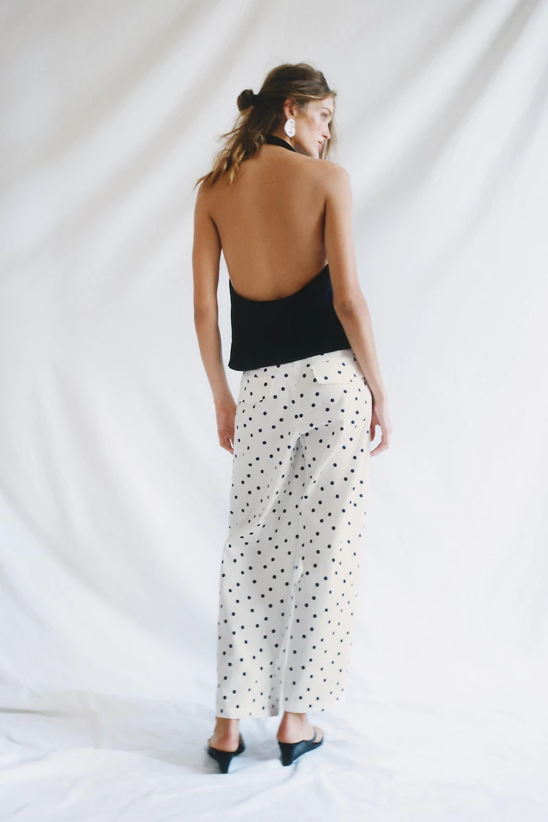 SATIN EFFECT ANIMAL PRINT HALTER TOP